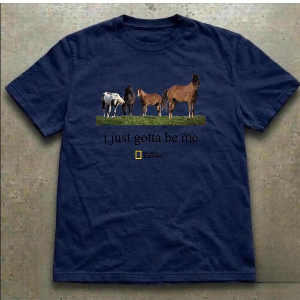 National Geographic Navy Blue Horse T Shirt